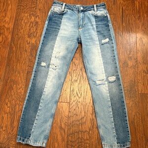 Free People two toned distressed jeans